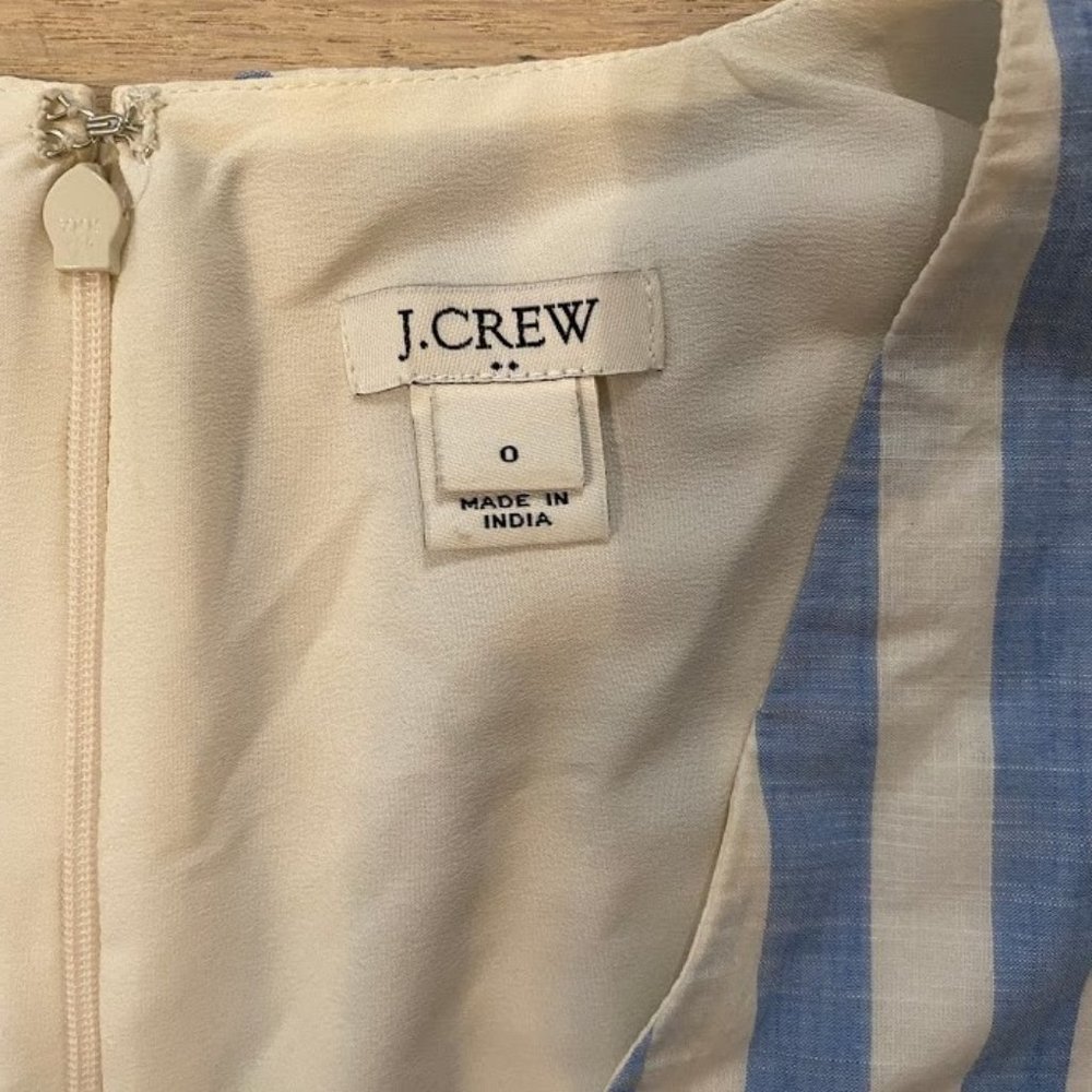 J. Crew blue & white striped dress size 0 - Picture 3 of 4